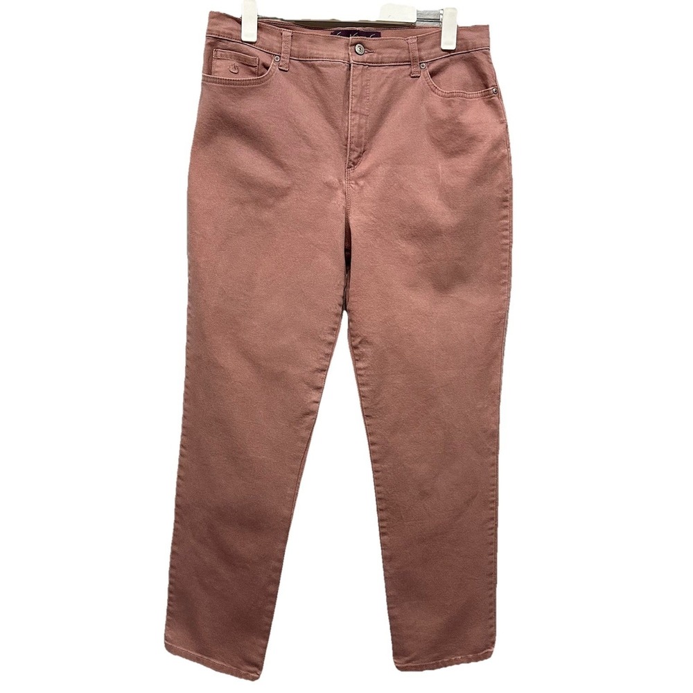 Gloria Vanderbilt Pants Womens Sz 14 Rose Blush 5 Pockets Zip & Button Straight